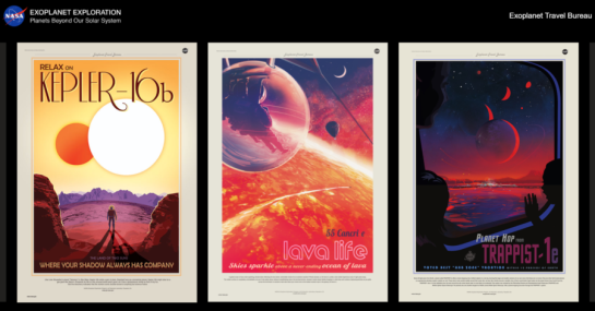 NASA показало 7 туристичних постерів з панорамами далеких планет